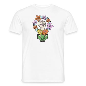 Feminist Flower Symbol - T-shirt homme - blanc - Devant - AI Model Male 178 dark (178cm)