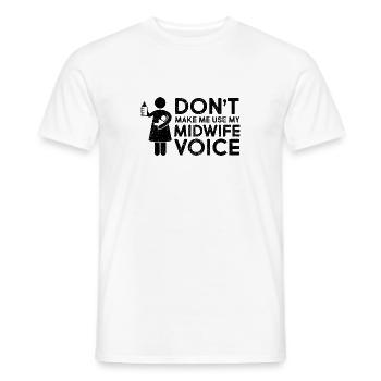 Ne pas utiliser ma voix de sage-femme - T-shirt homme - blanc - Devant - AI Model Male 178 dark (178cm)