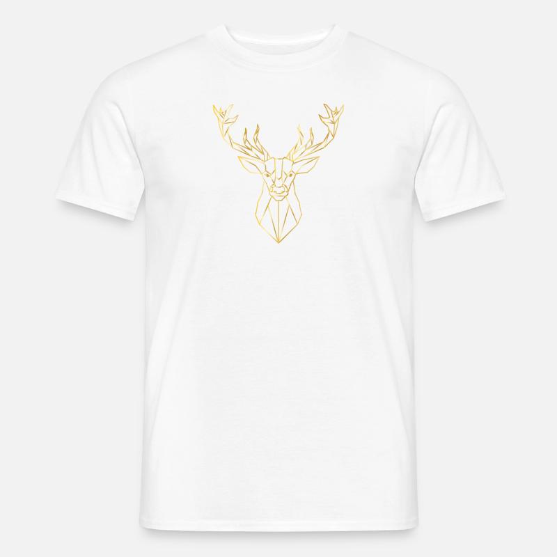 Goldener Hirsch Geschenkidee - Männer T-Shirt - Weiß