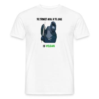 Vegan Gorilla tshirt - Men's T-Shirt - white - Front - AI Model Male 178 dark (178cm)