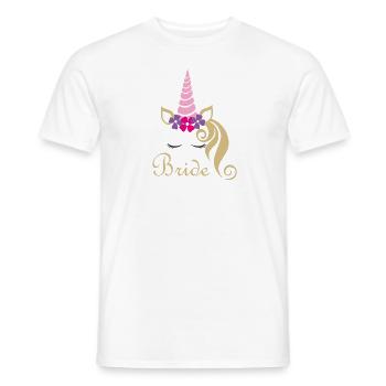 Bride bridal unicorn gift idea - Men's T-Shirt - white - Front - AI Model Male 178 dark (178cm)