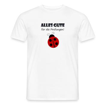 Ladybug congratulations exams - Men's T-Shirt - white - Front - AI Model Male 178 dark (178cm)