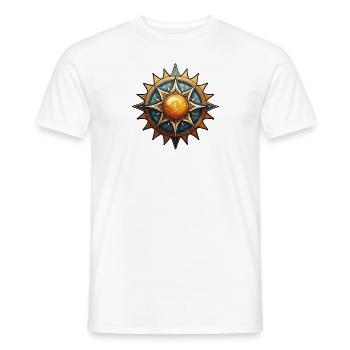 Künstlerische Sonne, Sonnensymbol, Stern - Männer T-Shirt - Weiß - Vorne - AI Model Male 178 dark (178cm)