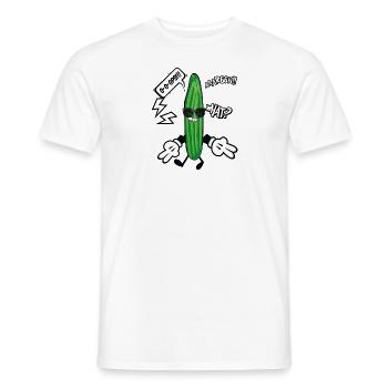concombre, bande dessinée, comiccucombre, quoi, illustration - T-shirt homme - blanc - Devant - AI Model Male 178 dark (178cm)