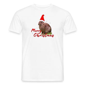 Joyeux Noël Lapin - T-shirt homme - blanc - Devant - AI Model Male 178 dark (178cm)