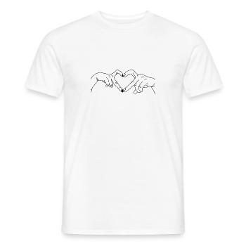 Hands Heart - Men's T-Shirt - white - Front - AI Model Male 178 dark (178cm)