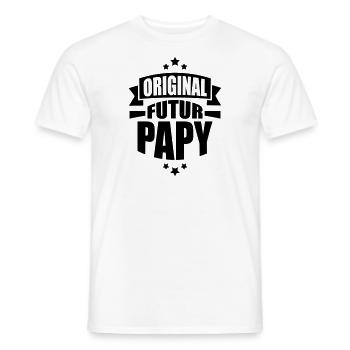 original futur papy - T-shirt homme - blanc - Devant - AI Model Male 178 dark (178cm)