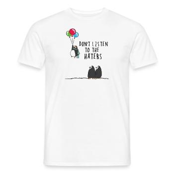 haters - Men's T-Shirt - white - Front - AI Model Male 178 dark (178cm)