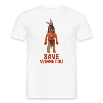 save winnetou,winnetou,indian,comic - Men's T-Shirt - white - Front - AI Model Male 178 dark (178cm)