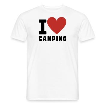 I Love CAMPING - Männer T-Shirt - Weiß - Vorne - AI Model Male 178 dark (178cm)