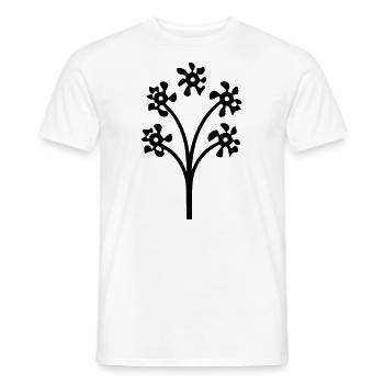 Fleur avec tige - T-shirt homme - blanc - Devant - AI Model Male 178 dark (178cm)