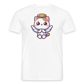 Angel Cat Anime Angel Kitten - Men's T-Shirt - white - Front - AI Model Male 178 dark (178cm)