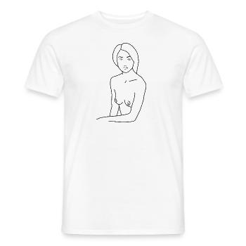 Sexy Lineart - Aktzeichung von Vanessa Keen. - Männer T-Shirt - Weiß - Vorne - AI Model Male 178 dark (178cm)