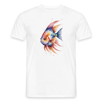 Lebendige Gewässer: Aquarell tropische Fische - Männer T-Shirt - Weiß - Vorne - AI Model Male 178 dark (178cm)