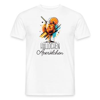 Hello Aperölchen Cocktail Summer Party Chemise - T-shirt homme - blanc - Devant - AI Model Male 178 dark (178cm)