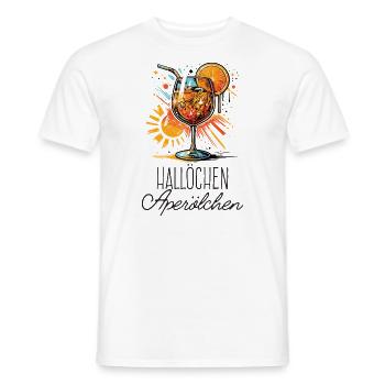 Hello Aperölchen Cocktail Summer Party Chemise - T-shirt homme - blanc - Devant - AI Model Male 178 dark (178cm)