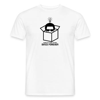 Thinking Outside The Box Since Forever - Men's T-Shirt - white - Front - AI Model Male 178 dark (178cm)