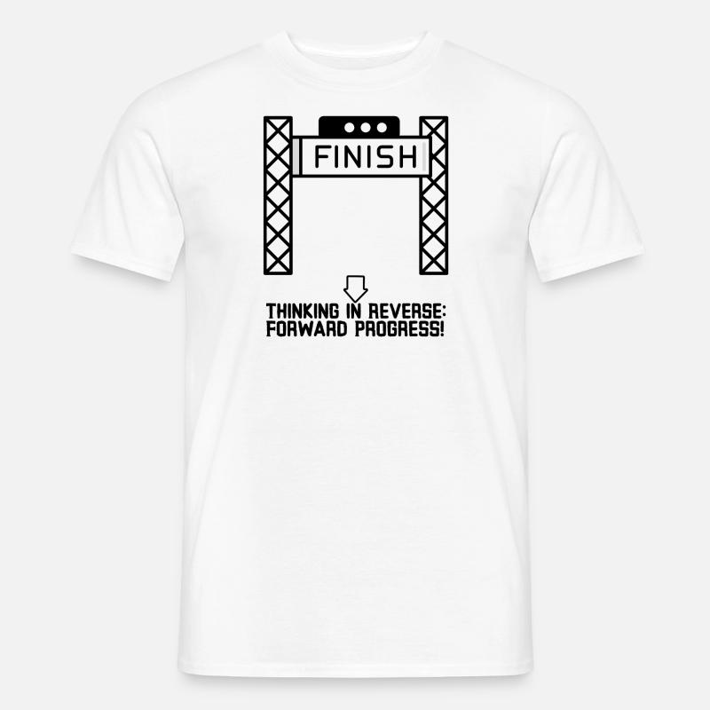 Penser à l’envers : Avancer le progrès ! - T-shirt homme - blanc