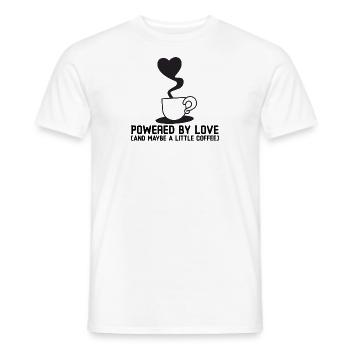 Powered By Love (And Maybe A Little Coffee) - Men's T-Shirt - white - Front - AI Model Male 178 dark (178cm)