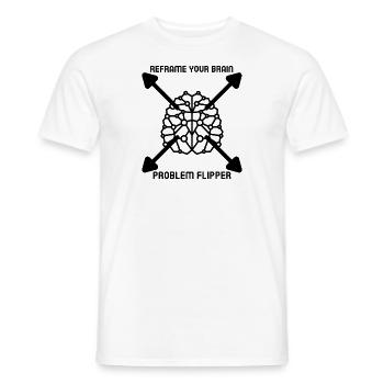 Reframe Your Brain Problem Flipper - Men's T-Shirt - white - Front - AI Model Male 178 dark (178cm)