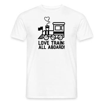Love Train: Alle einsteigen! - Männer T-Shirt - Weiß - Vorne - AI Model Male 178 dark (178cm)