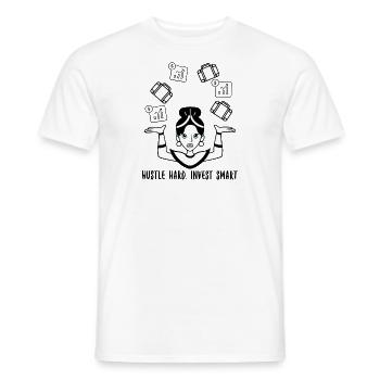 Hart arbeiten, klug investieren - Männer T-Shirt - Weiß - Vorne - AI Model Male 178 dark (178cm)