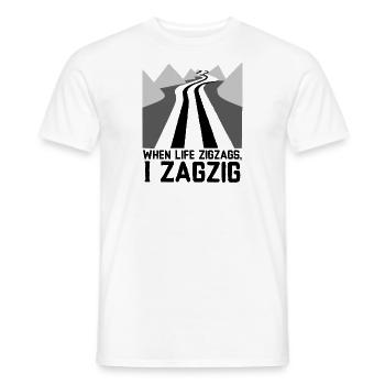 Wenn das Leben im Zickzack verläuft, zackig - Männer T-Shirt - Weiß - Vorne - AI Model Male 178 dark (178cm)