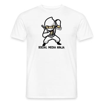 Social Media Ninja - Men's T-Shirt - white - Front - AI Model Male 178 dark (178cm)