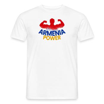 Armenia Power Armenia Flag Armenian MMA Fit - Men's T-Shirt - white - Front - AI Model Male 178 dark (178cm)