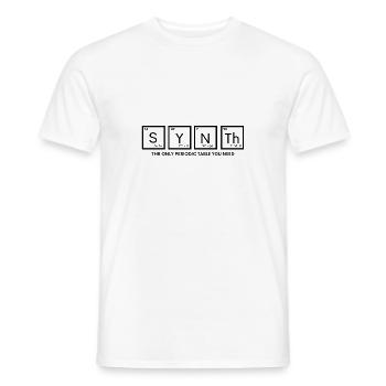 Synthesizer Analog Modular Vintage Retrowave - Men's T-Shirt - white - Front - AI Model Male 178 dark (178cm)