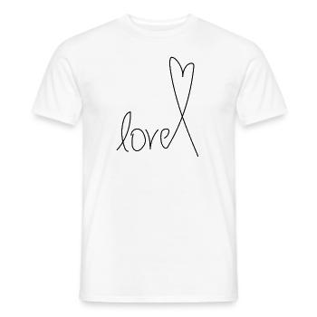 "love" heart gift idea - Men's T-Shirt - white - Front - AI Model Male 178 dark (178cm)