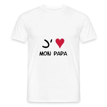 J'aime mon papa! - Men's T-Shirt - white - Front - AI Model Male 178 dark (178cm)