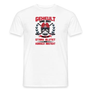 Howling is only when it bleeds ice hockey - Men's T-Shirt - white - Front - AI Model Male 178 dark (178cm)