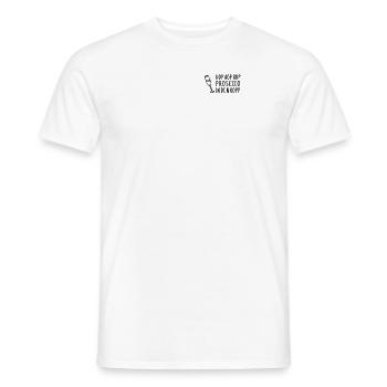 Hop Prosecco sparkling wine in the Kopp sparkling wine booze - Men's T-Shirt - white - Front - AI Model Male 178 dark (178cm)