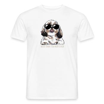 Meilleure maman Shih Tzu de tous les temps - T-shirt homme - blanc - Devant - AI Model Male 178 dark (178cm)