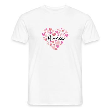 J’aime Ainhoa - des cœurs pour Ainhoa - T-shirt homme - blanc - Devant - AI Model Male 178 dark (178cm)