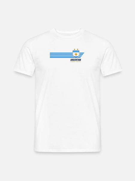 Argentinien Albiceleste Fußball Fan Trikot - Männer T-Shirt - Weiß