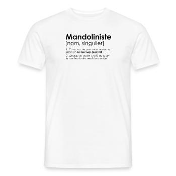 Mandoliniste mandoline humour definition - T-shirt homme - blanc - Devant - AI Model Male 178 dark (178cm)