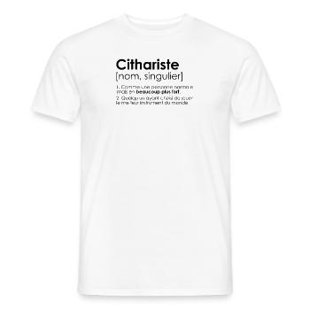 cithariste cithare humour definition - T-shirt homme - blanc - Devant - AI Model Male 178 dark (178cm)