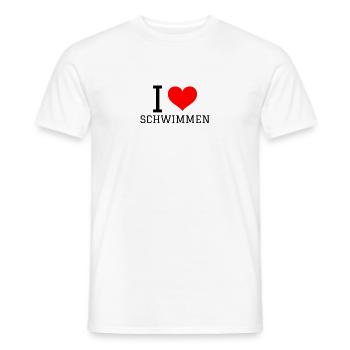 Schwimmen Spruch Lustig I Love Schwimmen - Männer T-Shirt - Weiß - Vorne - AI Model Male 178 dark (178cm)
