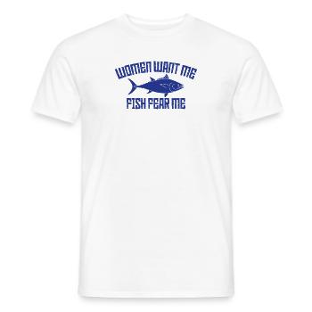 Fisch-Angst - Männer T-Shirt - Weiß - Vorne - AI Model Male 178 dark (178cm)