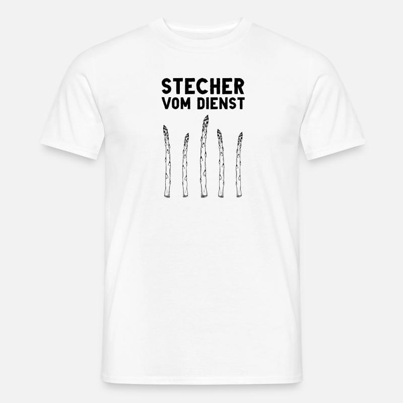 Chefstecher Spargelstecher Spargelernte Bauer - Männer T-Shirt - Weiß