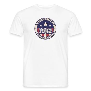 Awesome Since 1942 80th birthday - Men's T-Shirt - white - Front - AI Model Male 178 dark (178cm)