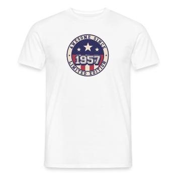 Awesome Since 1957 65th birthday - Men's T-Shirt - white - Front - AI Model Male 178 dark (178cm)