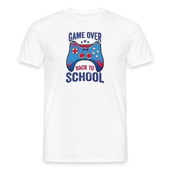 Zocker Game Over Retour à l’école Gamer - T-shirt homme - blanc - Devant - AI Model Male 178 dark (178cm)