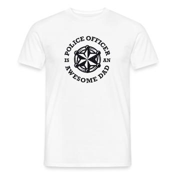 Policier Fête des Pères L’agent de police est un père génial - T-shirt homme - blanc - Devant - AI Model Male 178 dark (178cm)
