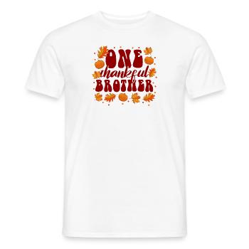 Matching Family One Thankful Brother Thanksgiving - Men's T-Shirt - white - Front - AI Model Male 178 dark (178cm)