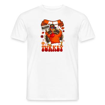 I'm The Sleepy Turkey Family Matching Funny - Men's T-Shirt - white - Front - AI Model Male 178 dark (178cm)