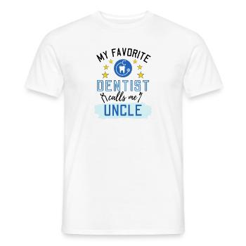 My Favorite Dentist Calls Me Uncle Zahnmediziner - Men's T-Shirt - white - Front - AI Model Male 178 dark (178cm)