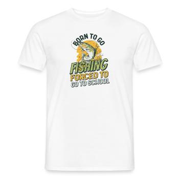 Angeln est né pour aller à la pêche forcé d’aller à l’école - T-shirt homme - blanc - Devant - AI Model Male 178 dark (178cm)